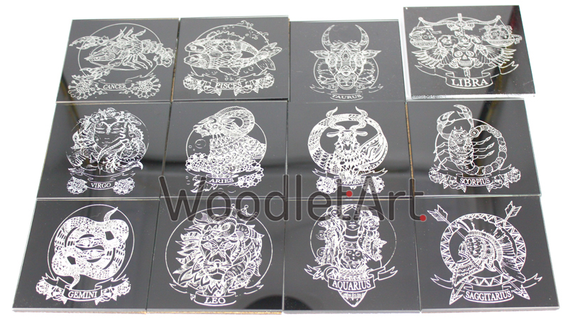 zodiac glass coaster